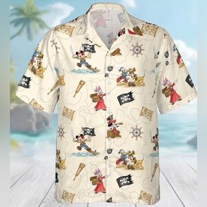 Men’s Disney cruise pirate button down shirt size xl worn once new condition